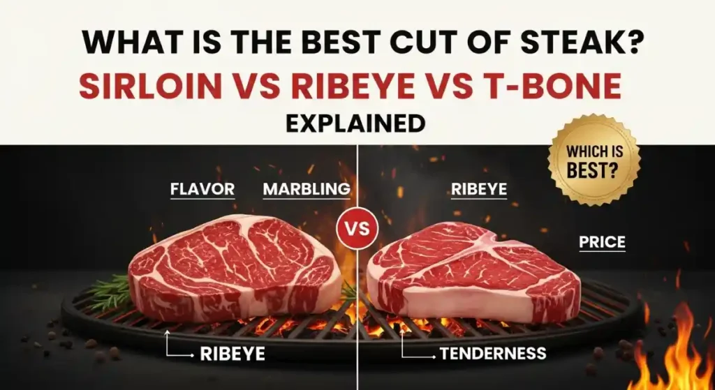 What is the Best Cut of Steak Sirloin vs Ribeye vs T-Bone Explained